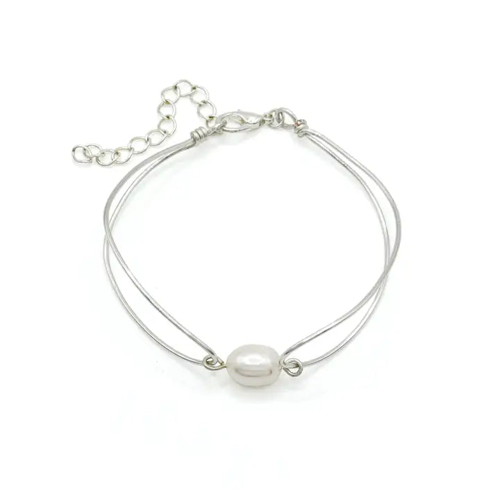 Grace Freshwater Pearl and Silver Bracelet