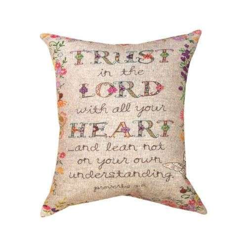 Trust in the LORD Throw Pillow – Climaweave Fabric, 18x18 Inches