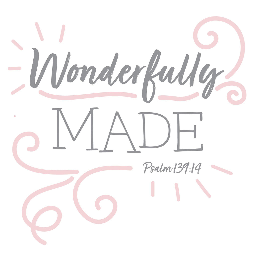 Scripture Swaddle: Wonderfully Made Pink Blanket, 47" x 47"