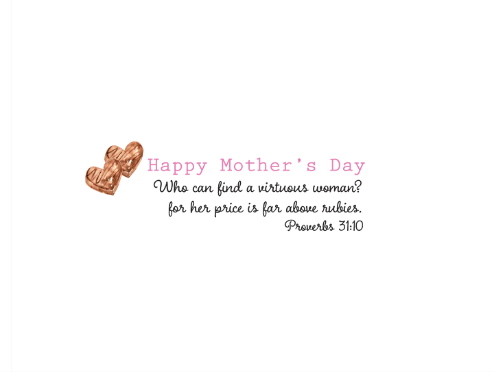 Happy Mother's Day Card with 2 Hearts