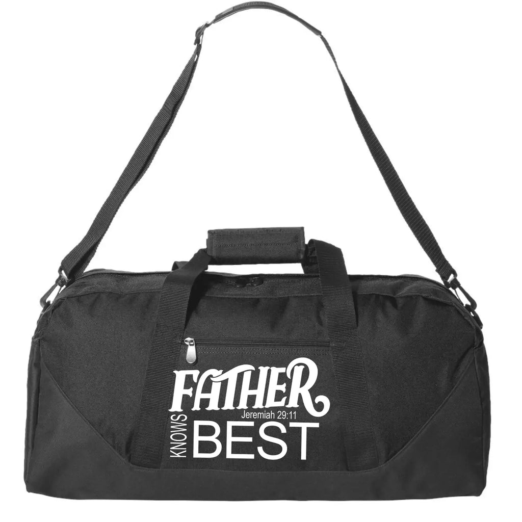 Father Knows Best Duffle Black Bag, Small
