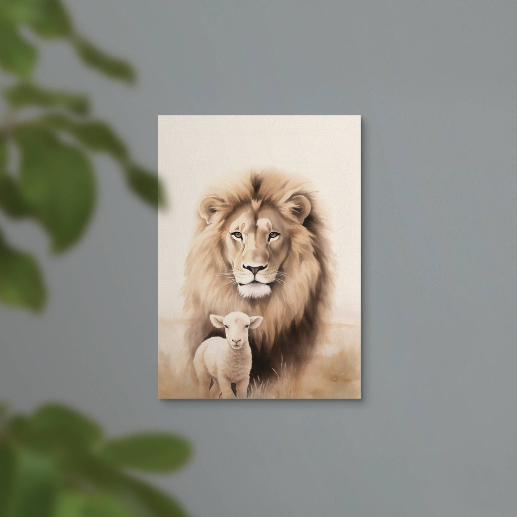 Lion and Lamb Canvas (2.5” X 3.25”)