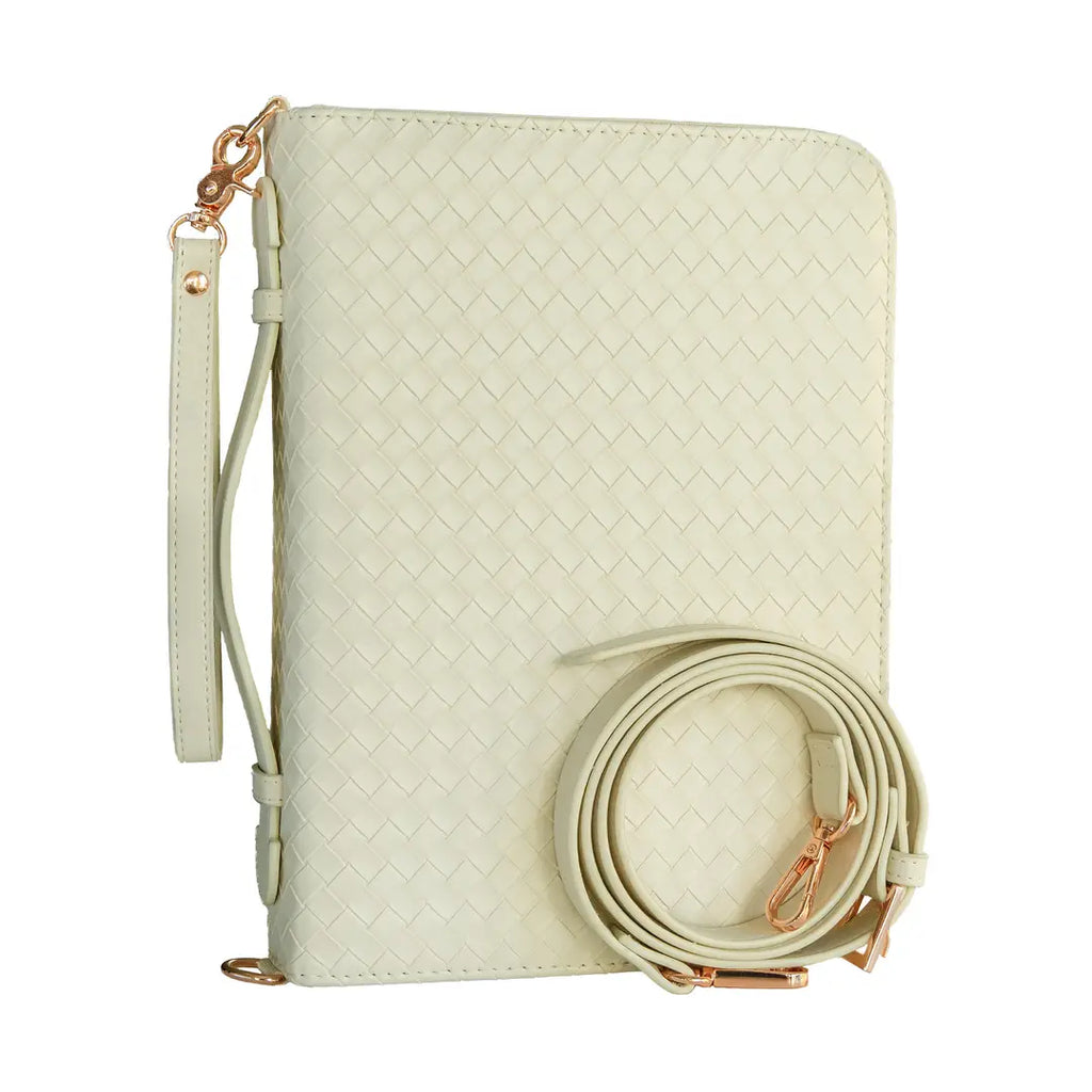 Bible Cover, Weave Bible Case, Crossbody Pearl