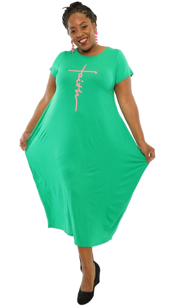 fitted lace wedding dress Women's Loose-Fit Baggy Faith Dress Short Sleeves with Side Pockets
