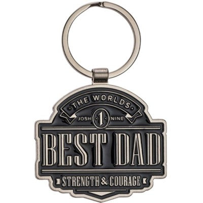 The World’s Best Dad Metal Key Ring in Gift Tin- Joshua 1:9