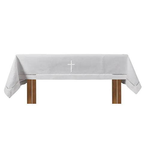 Eyelet Edged with Embroidered Cross Altar Frontal Communion Table Cloth