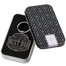 The World’s Best Dad Metal Key Ring in Gift Tin- Joshua 1:9