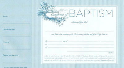 Baptism Certificates, Pad of 25