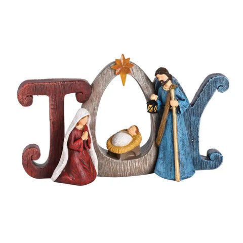 Nativity Joy Holy Family 1 Piece 4.75H