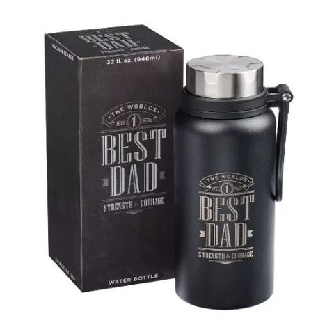 The World’s Best Dad Stainless Steel Water Bottle- Joshua 1:9