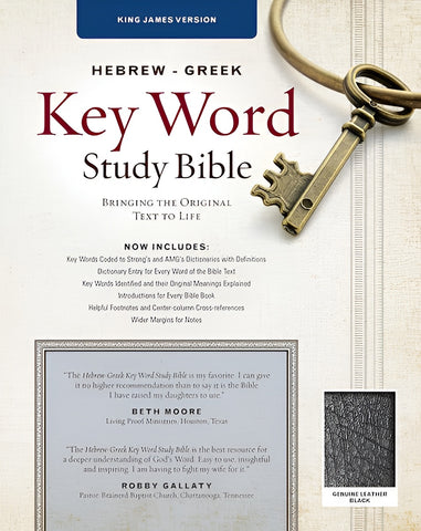 KJV Hebrew-Greek Key Word Study Bible, Genuine Black Leather