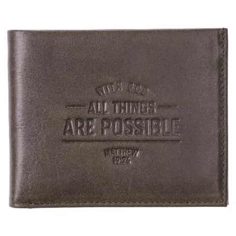 With God All Things Are Possible RDIF Blocking Wallet- Matthew 19:26