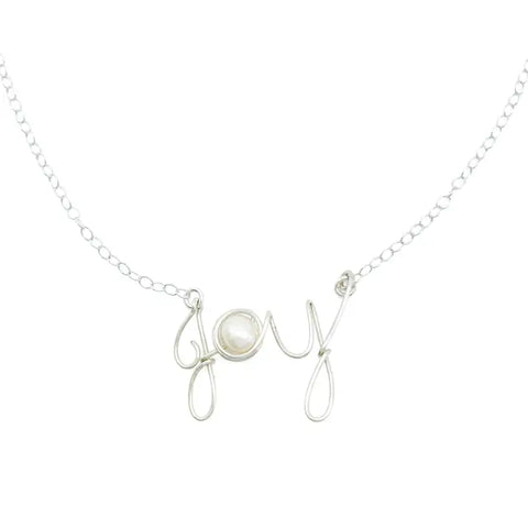 Joy - Sterling Silver Pendant Necklace with Freshwater Pearl