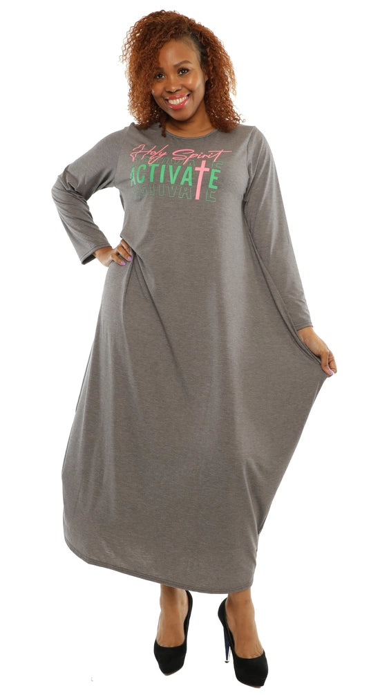 fitted lace wedding dress Minibee Women's Oversized Tunic Dress Long Sleeve Loose Baggy Tshirt Tops  with Pockets main image 1