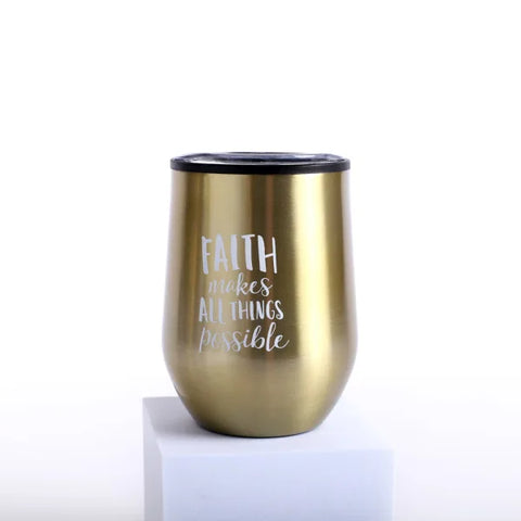 Faith Makes All Things Possible Tumbler Mug, 12 Oz.