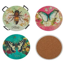 Secret Garden Coaster Set- Faith, Hope, Love and Grace