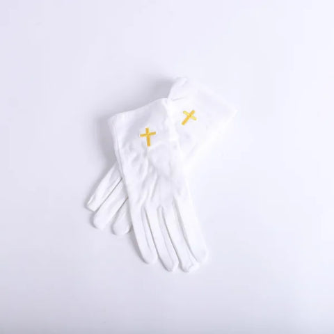 White Glove w/Antique Gold Cross (All Sizes)