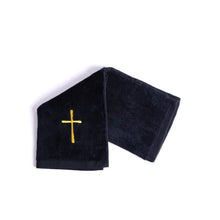 Towel with Gold Cross Design