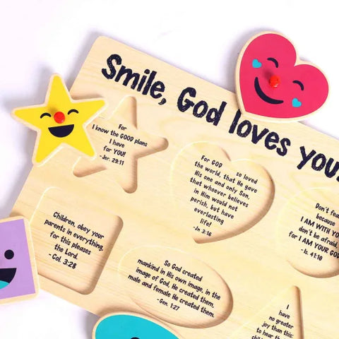 Smile God Loves You Wood Puzzle