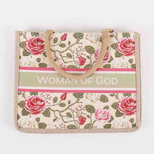 Woman of God Woven Canvas Tote- Floral