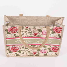 Woman of God Woven Canvas Tote- Floral