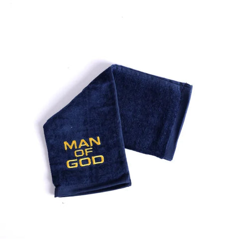 Man of God Towel with Gold Embroidered Letters