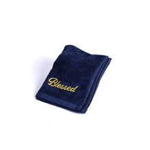 Towel with Blessed letters in Gold Embroidered Letters