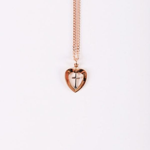 Cross in Heart Necklace