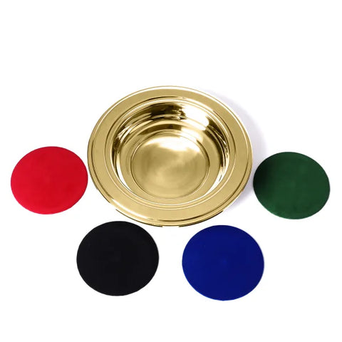 Offering Plate Gold-With 4 Replacement Pads