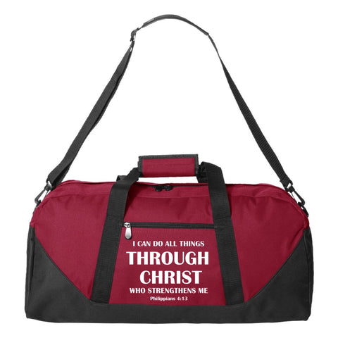 I Can Do All Things Through Christ Duffle Bag (Red)