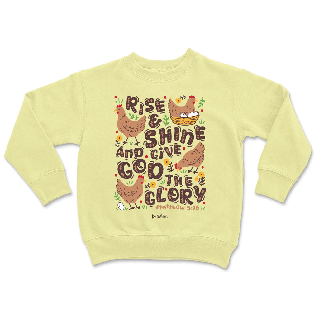 Kids Sweatshirt Rise Shine, Pale Yellow – Eternal Life Christian