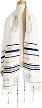 Prayer Shawl Tallit Navy Blue/Gold & Matching Bag With Zipper