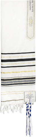 Traditional Messianic with Tallit Black/Gold Prayer Shawl with Matching Bag