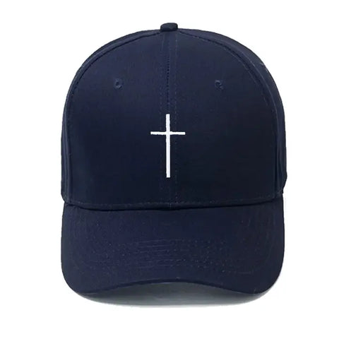 Cross Embroidered Christian Baseball Cap, Adjustable Hat