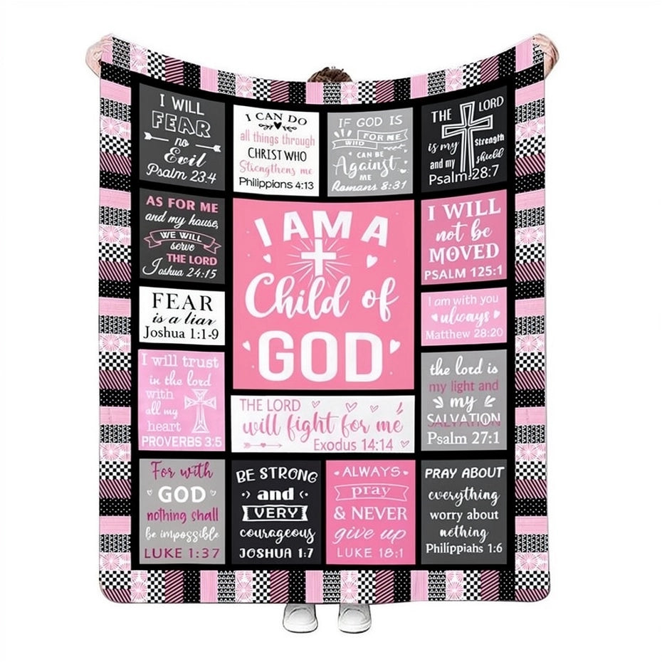 God Bible Cross Pray Faith Cozy Fluffy Blanket