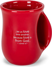 So Loved Heart Crimson Red 14 Ounce Ceramic Handwarmer Mug