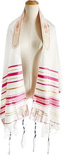 Prayer Shawl Tallit Pink/Gold & Matching Bag with Zipper