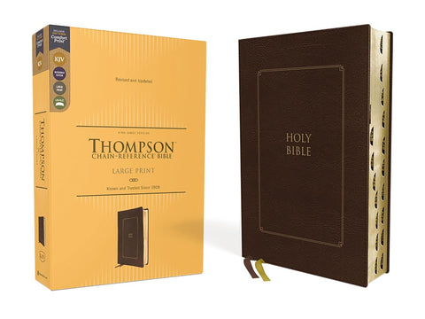 KJV Thompson Chain-Reference Large Print, Thumb Indexed Bible, Brown Leathersoft