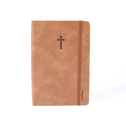 Tan Cross Wineskin Hardcover, Imitation Leather Exterior Journal with Elastic Pen Loop, 420 Pages