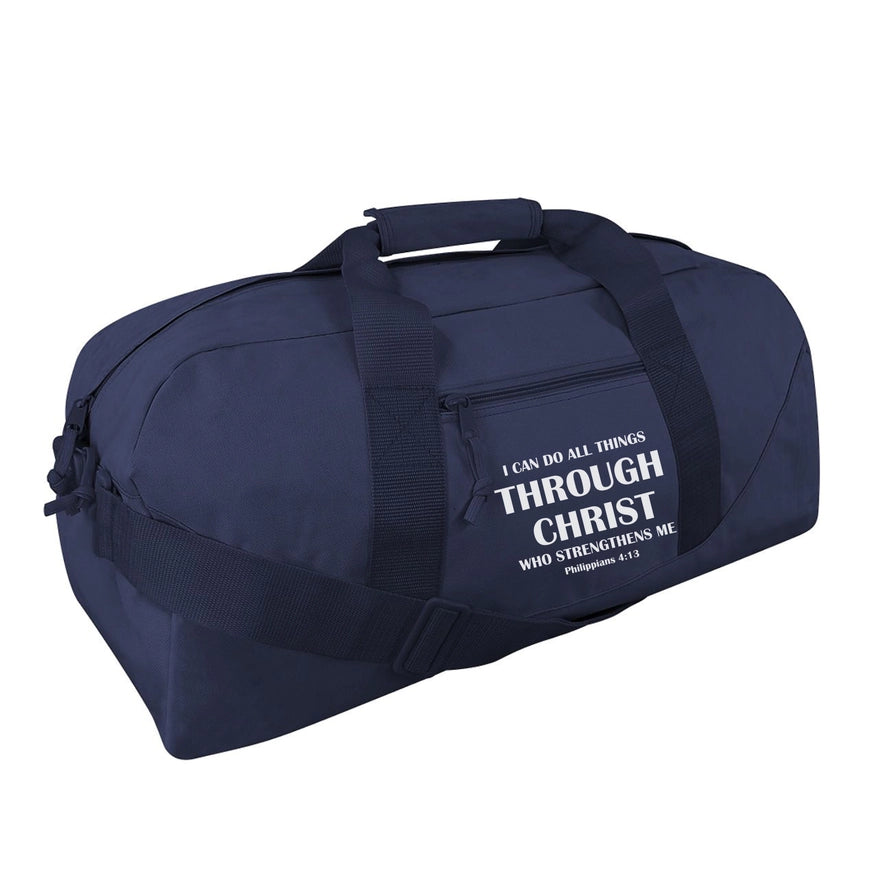 I Can Do All Things Through Christ Duffle Bag (Navy)