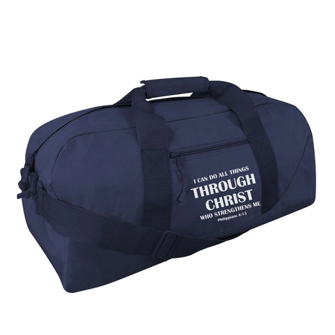 I Can Do All Things Through Christ Duffle Bag (Navy)