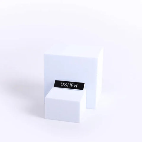 Usher Badge Engraved Black Pin