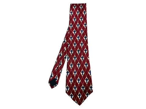 Diamond Cross Burgundy Tie