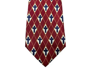 Diamond Cross Burgundy Tie