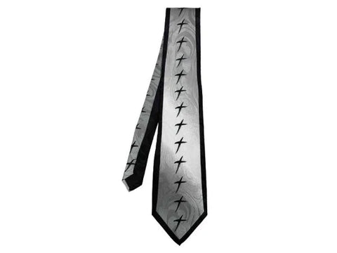 Rugged Cross Black with Silver and Gray Tie