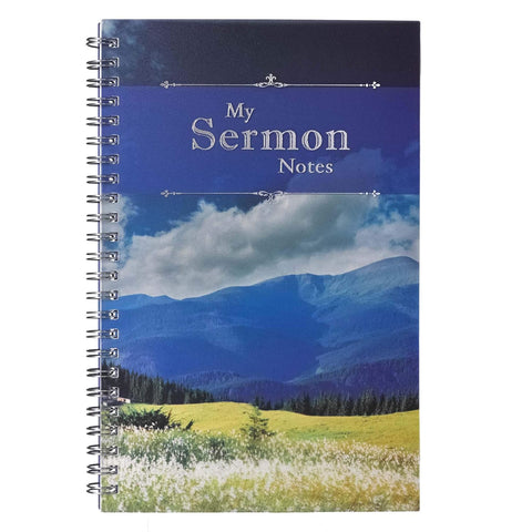 My Sermon Notes Notebook with Mountains