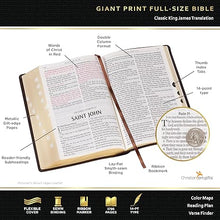 Biblia KJV con impresión gigante de tamaño completo con índice para el pulgar y cierre con cremallera