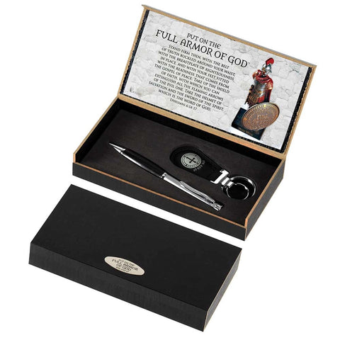 Pen/Key Ring Set Armor of God Metal/Vinyl