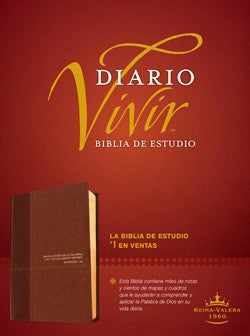 Biblia De Estudio Del Diario Vivir RVR60, Red Letter, LeatherLike