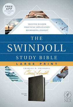 The Swindoll Study Bible NLT, Large Print, Black Leatherlike